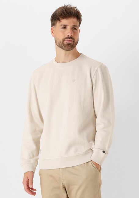 Ecru CAST IRON Pullover LONG SLEEVE R-NECK REGULAR FIT TWILL - large
