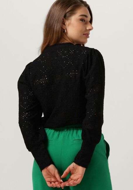 Schwarze OBJECT Blusen OBJFEODORA L/S TOP NOOS - large