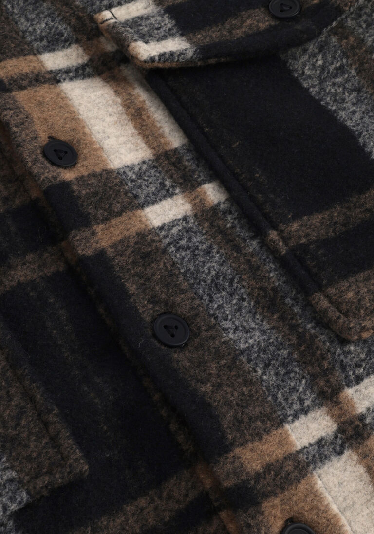 dunkelblau purewhite overshirt check wool look shirt BJ8238