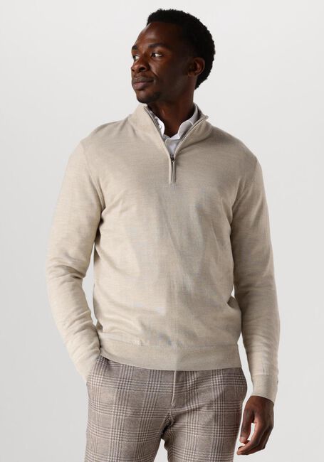 Beige PROFUOMO Pullover PULLOVER HALF ZIP - large