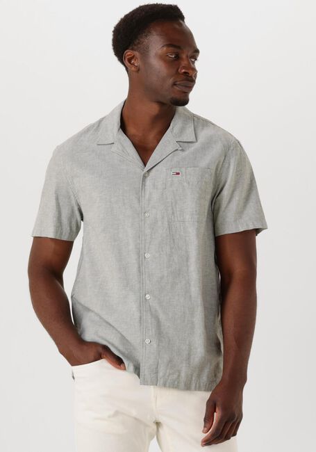 Graue TOMMY JEANS Casual-Oberhemd TJM LINEN BLEND CAMP SS EXT - large