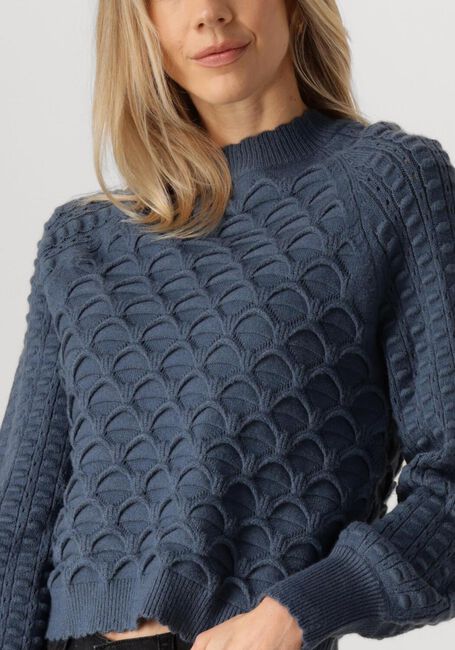 Blaue OBJECT Pullover OBJSIDA KNIT L/S RE PULLOVER - large