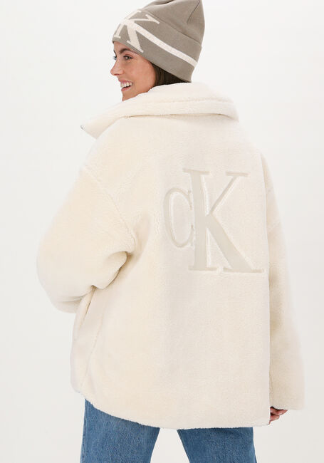 Creme CALVIN KLEIN Teddy-Jacke BACK EMBROIDERY SHERPA JACKET - large