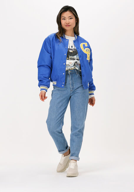 Blaue COLOURFUL REBEL Jack FELICIA PATCH SATIN BOMBER JACKET - large