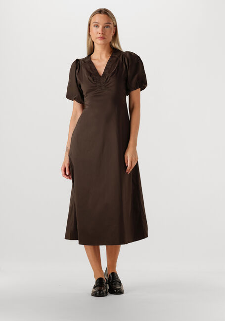Braune NEO NOIR Maxikleid ILLANA POPLIN DRESS - large