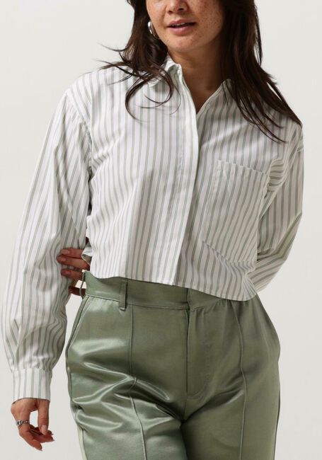Weiße COLOURFUL REBEL Blusen ALIYA STRIPED CROPPED  BLOUSE - large