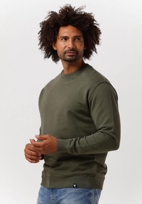 Olive PUREWHITE Pullover ORGANIC FABRIC CREWNECK WITH TRIANGLE SELF FABRIC PATCH ON BACK - large