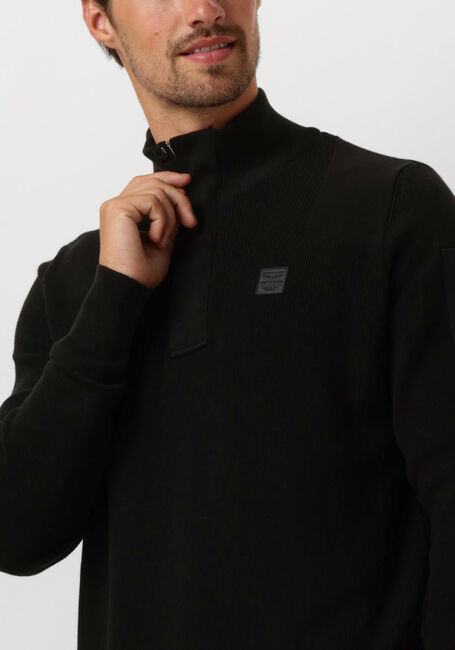 Schwarze PME LEGEND Pullover HALF ZIP COLLAR COTTON KNIT - large