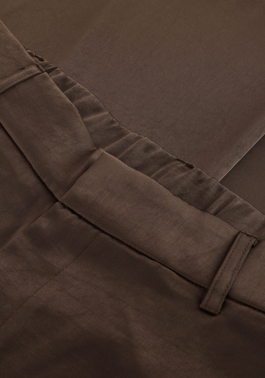 Braune NEO NOIR Weite Hose EMMETT HEAVY SATEEN PANTS - large