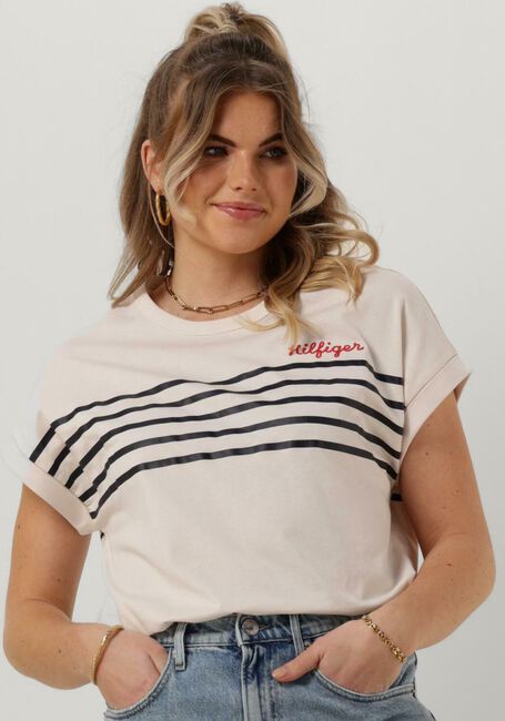 Wei&szlig;e TOMMY HILFIGER T-shirt TLX STRIPE EMB C-NK SS - large