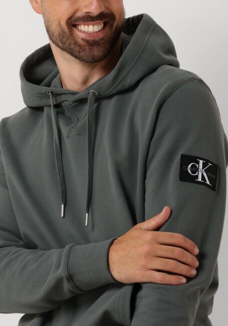 Graue CALVIN KLEIN Sweatshirt BADGE HOODIE - large
