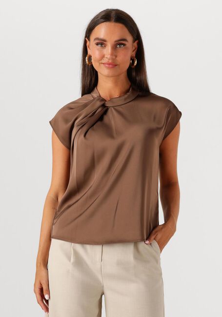 Braune NEO NOIR Blusen FLEUR DRAPY SATIN BLOUSE - large