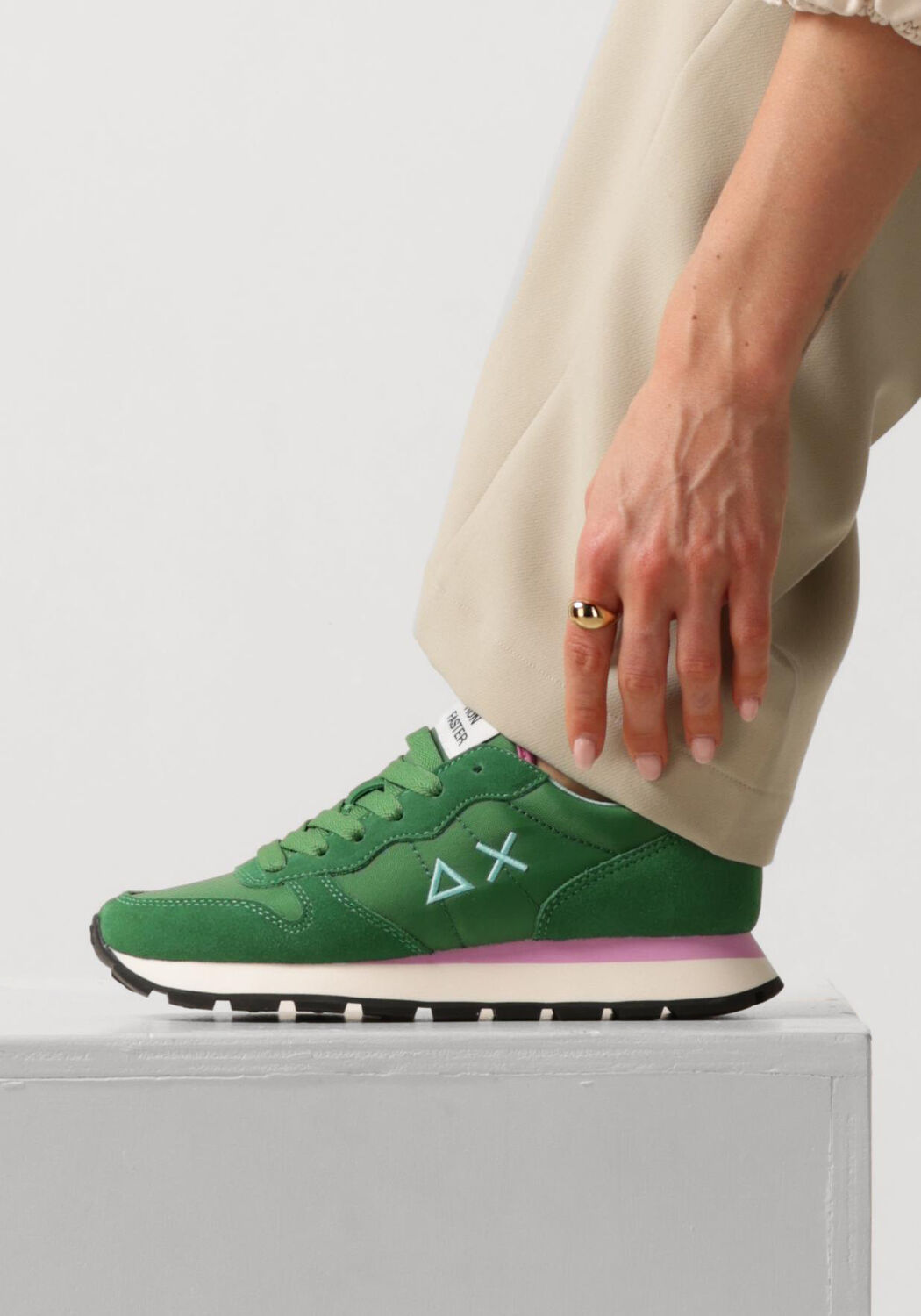 Gr&uuml;ne SUN68 Sneaker Low ALLY SOLID NYLON - large