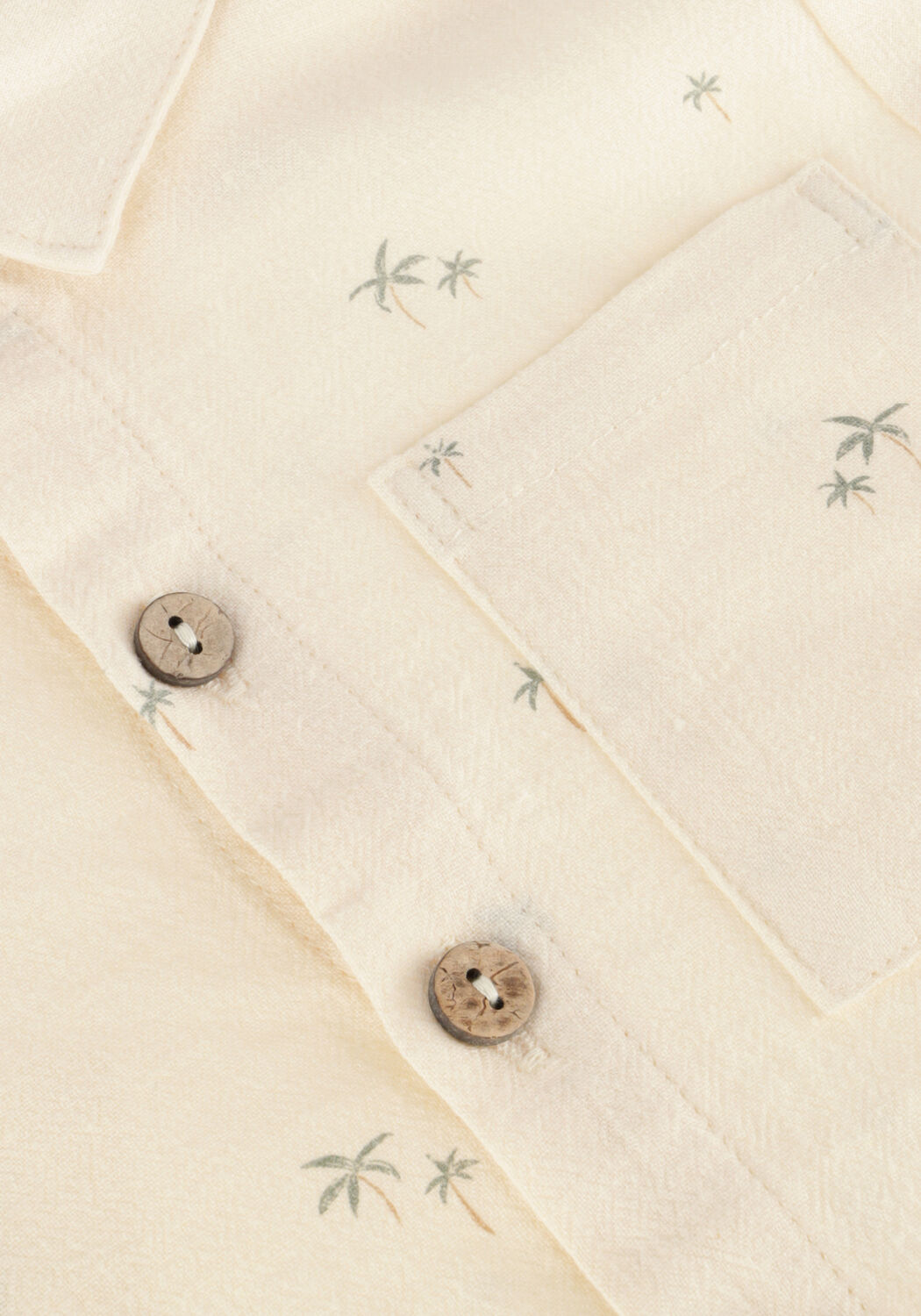 Beige RYLEE + CRU Casual-Oberhemd COLLARED SHORT SLEEVE SHIRT PALM - large