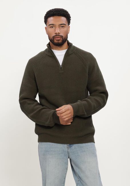 Dunkelgr&uuml;n ANERKJENDT Pullover AKSUNE PATENT HALF ZIP KNIT - large