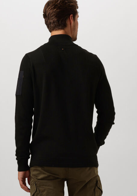 Schwarze PME LEGEND Pullover HALF ZIP COLLAR COTTON KNIT - large