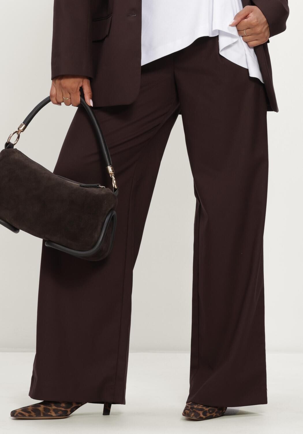 Braune GESTUZ Hose GZPAULA MW WIDE PANTS - large