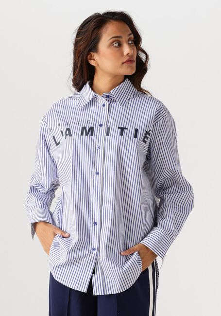 Blaue HAUTE L'AMITIÉ Blusen STRIPE CHEST LOGO SHIRT - large