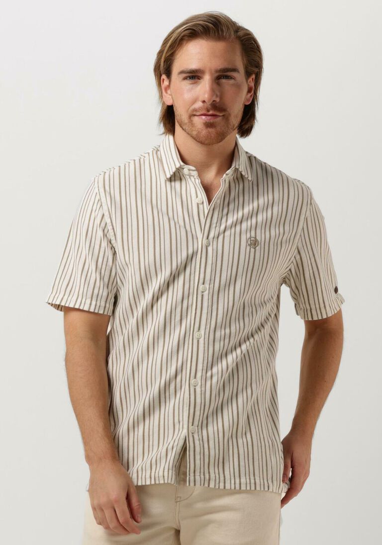 nicht-gerade weiss cast iron casual-oberhemd short sleeve shirt jersey stripe with structure