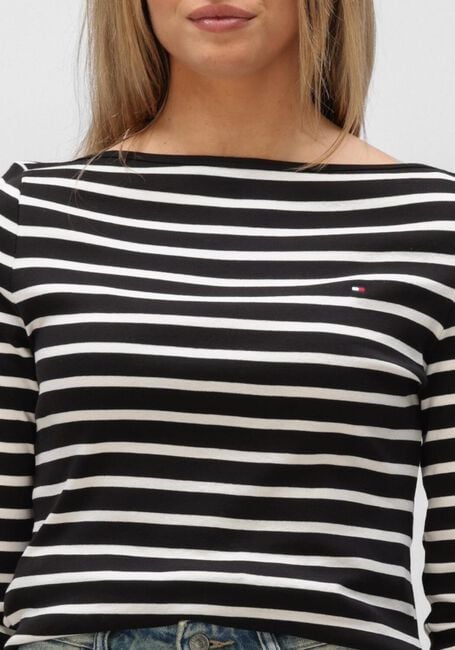 Schwarze TOMMY HILFIGER Top SLIM CODY BOAT-NK 3/4SLV - large