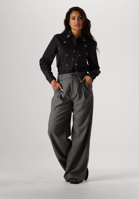 Schwarze SUMMUM Blusen BLOUSE CRISPY POPLIN DIAMANTS - large