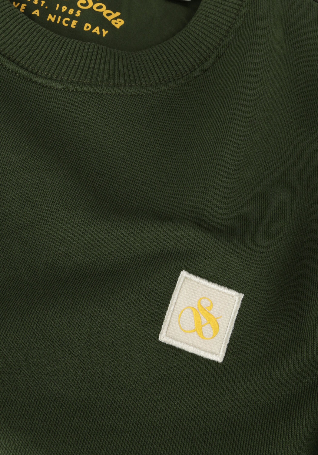 Gr&uuml;ne SCOTCH & SODA Pullover ESSENTIALS LOGO BADGE CREW NECK SWEAT - large