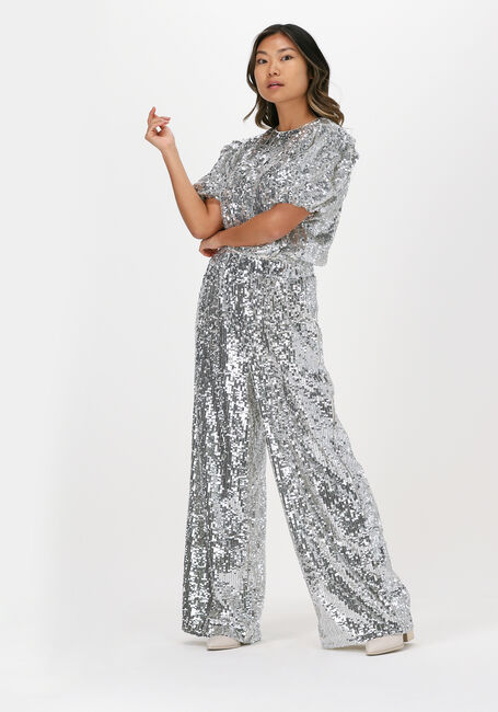 Silberne SELECTED FEMME Top SLFSELENE SS PUFF SLEEVE SEQUI - large