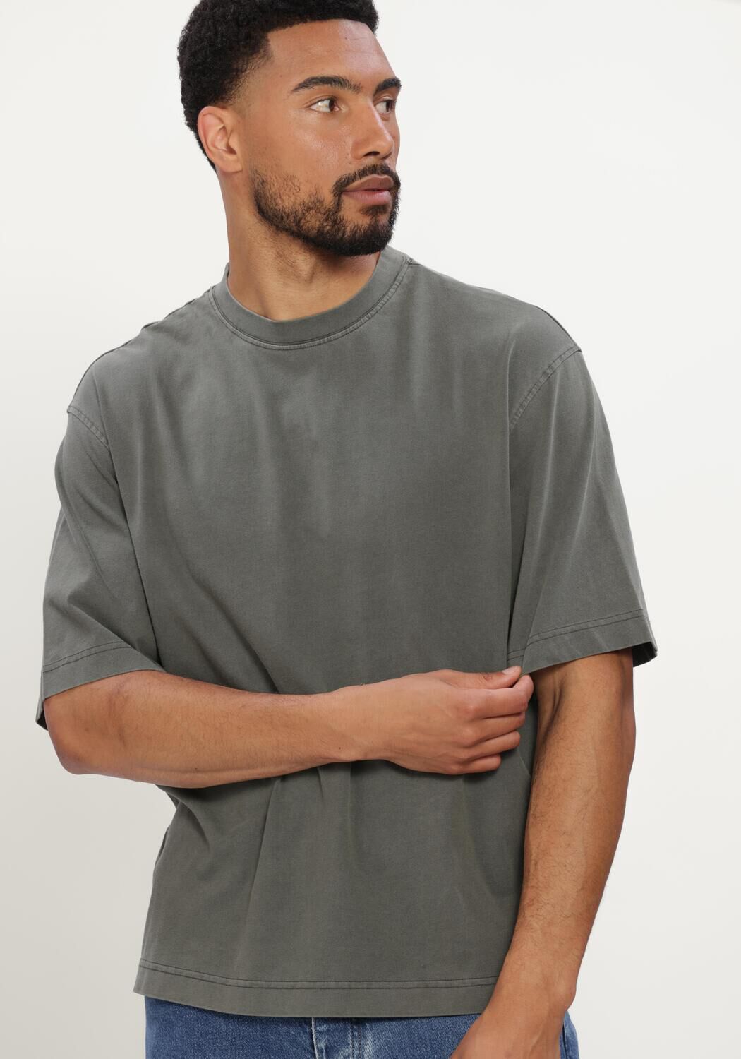 Dunkelgr&uuml;n SELECTED MEN T-shirt SLHBOXYCORY SS O-NECK TEE - large