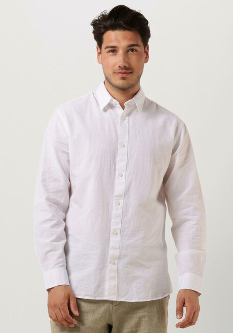 Weiße SELECTED HOMME Klassisches Oberhemd SLHSLIMNEW-LINEN SHIRTS LS CLASSIC W - large