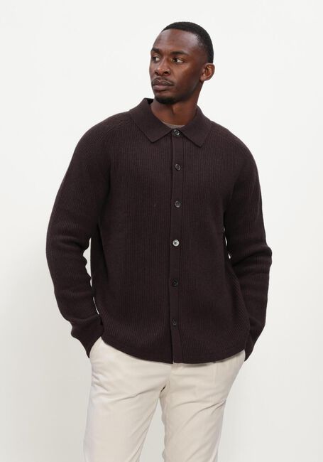 Braune PROFUOMO Casual-Oberhemd OVERSHIRT FULL BUTTON - large