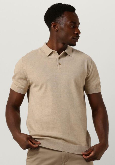 Beige SELECTED HOMME Polo-Shirt SLHBERG SS KNIT POLO NOOS - large