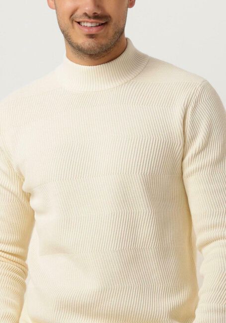 Ecru PUREWHITE Pullover JAQUARD WASHED MOCKNECK - large