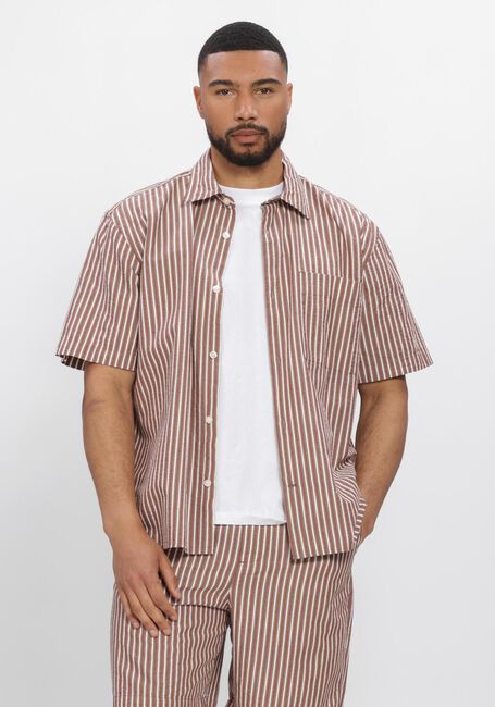 Beige SELECTED MEN Casual-Oberhemd SLHRLXSTUART SEERSUCKER SS  SHIRT - large