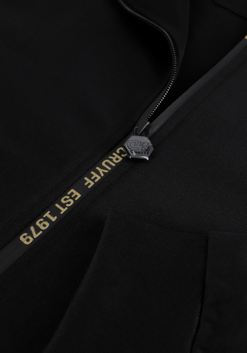 Schwarze CRUYFF Sweatshirt ENZO TRACK TOP - POLY TRICOT - large