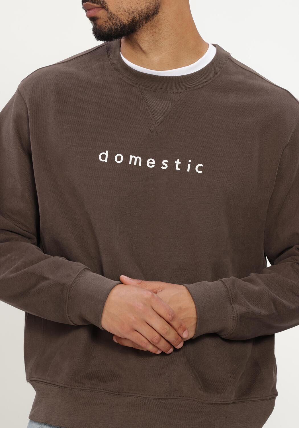 Braune SELECTED MEN Sweatshirt SLMDOMESTIC RELAXAXEL LS CREW NECK SWEAT - large