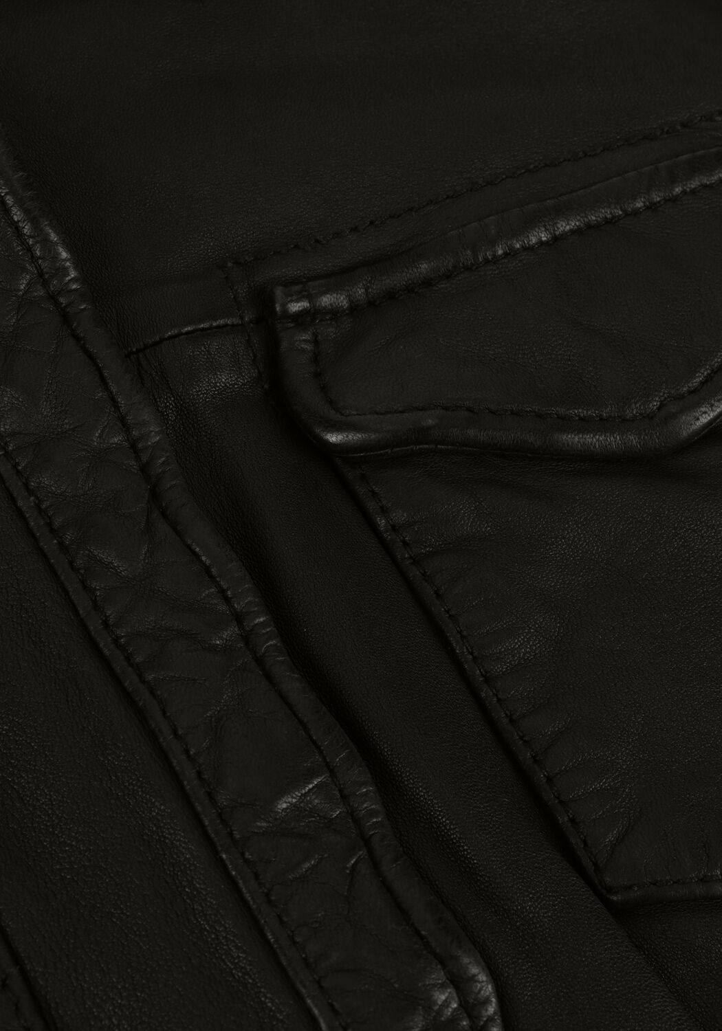 Schwarze GOOSECRAFT Lederjack GC BLOUSE113 - large