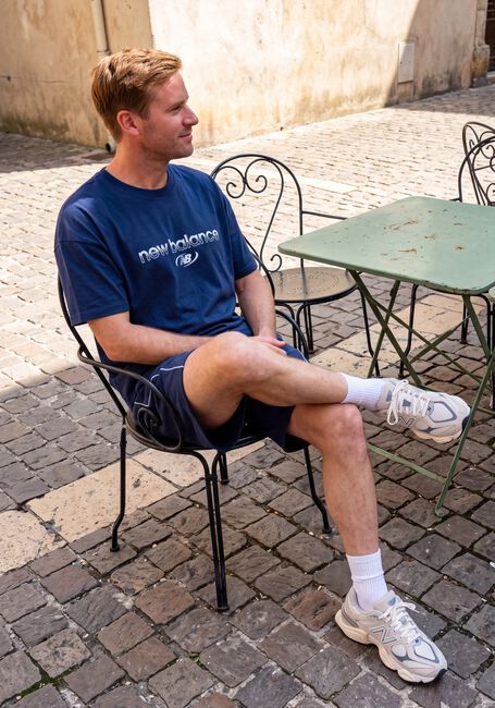 Dunkelblau NEW BALANCE T-shirt TRACKSIDE T-SHIRT - large