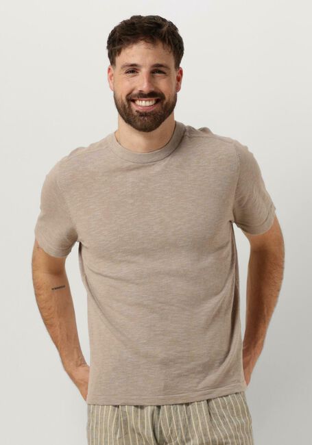 Beige SELECTED HOMME T-shirt SLHBERG LINEN SS KNIT TEE NOOS - large