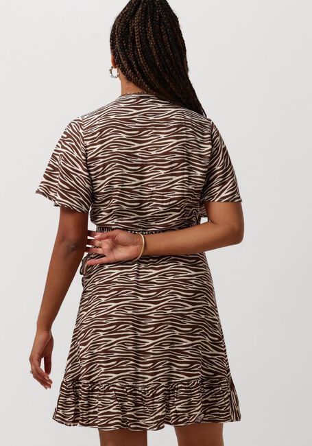 Braune COLOURFUL REBEL Minikleid TELSI ZEBRA WRAP DRESS - large