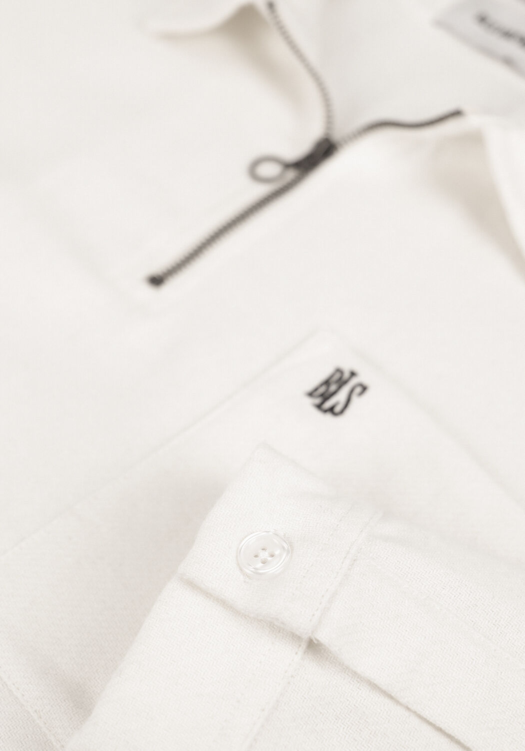 Nicht-gerade weiss BLS HAFNIA Casual-Oberhemd OVERSHIRT ZIP - large