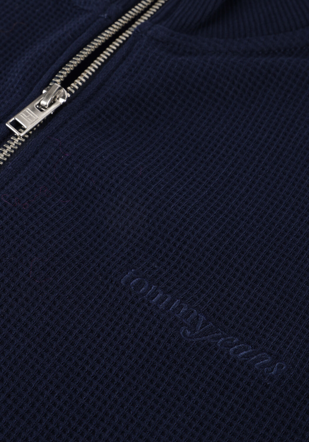 Dunkelblau TOMMY JEANS Pullover TJM RLX WAFFLE SCRIPT QRTR ZIP - large