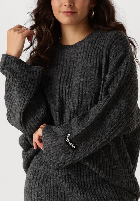 Graue ALIX THE LABEL Sweatshirt LADIES KNITTED ALIX CABLE PULLOVER - large