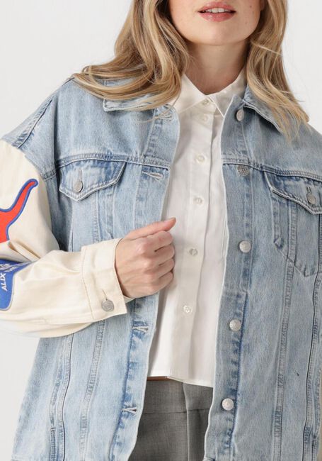 Blaue ALIX THE LABEL Jeansjacke LADIES WOVEN MIXED SLEEVES DENIM JACKET - large