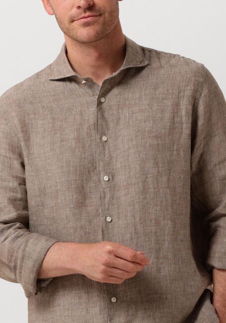 Braune PROFUOMO Casual-Oberhemd SHIRT X-CUTAWAY SC LINNEN - large