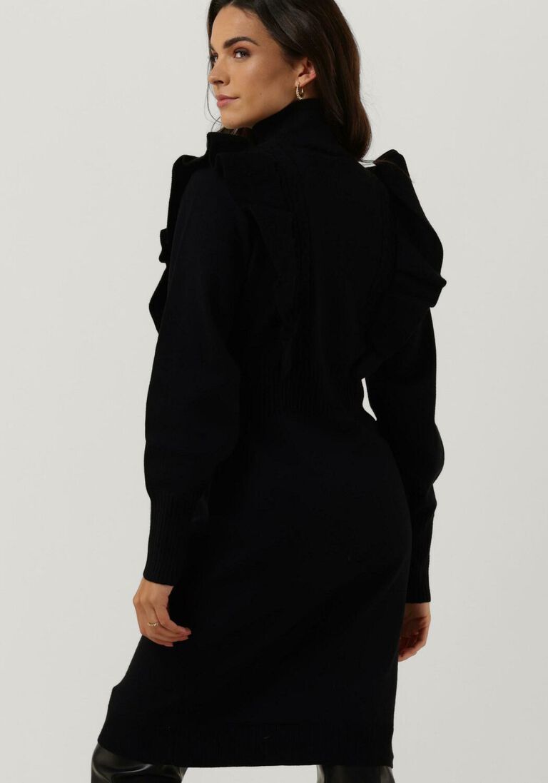 schwarze y.a.s. midikleid yasjello ls knit dress