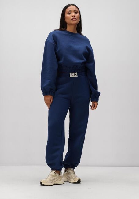 Dunkelblau ALIX THE LABEL Sweatshirt LADIES KNITTED CROPPED A SWEATER - large