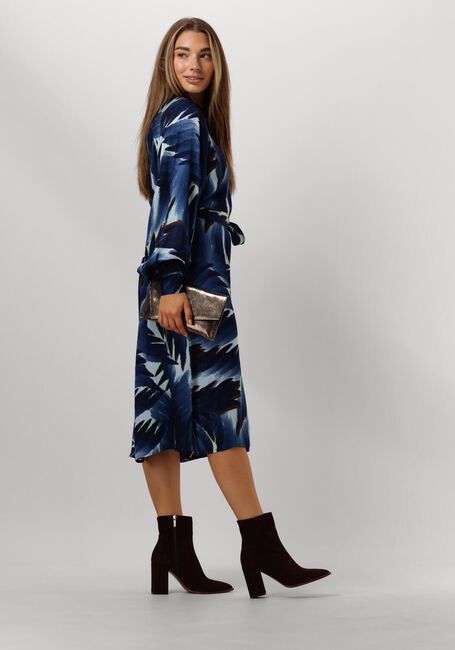 Blaue POM AMSTERDAM Midikleid JADA FEATHERS BLUE - large
