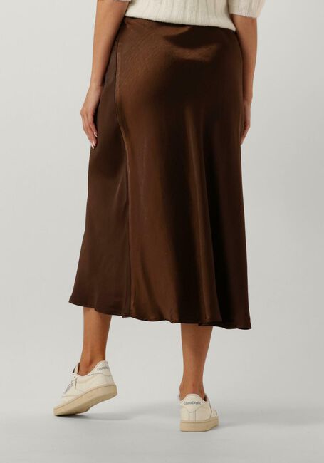 Braune NOTRE-V Midirock SATIN SKIRT - large