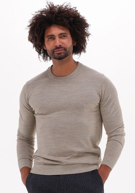 Beige SELECTED HOMME Pullover SLHTOWN MERINO COOLMAX KNIT CREW - large