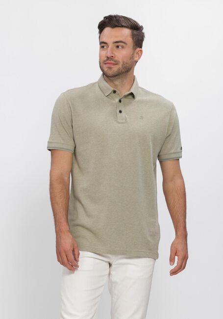Khaki CAST IRON Polo-Shirt SHORT SLEEVE POLO SLIM FIT POPCORN JERSEY MELANGE - large